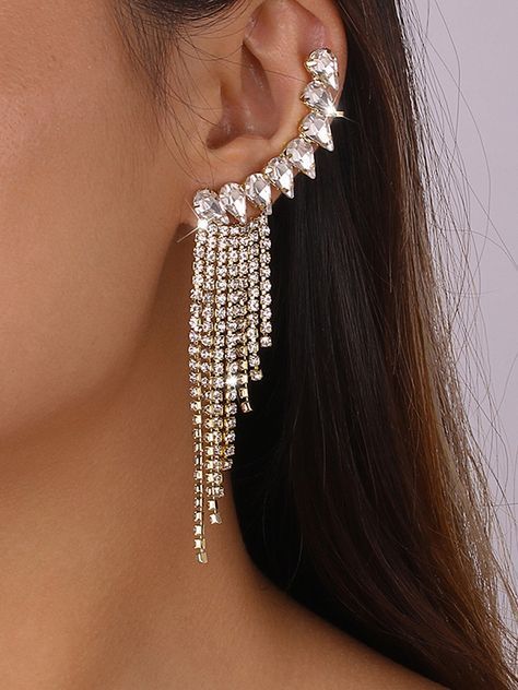 Rhinestone Chain Ear Cuffs