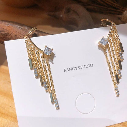 Rhinestone Chain Ear Cuffs