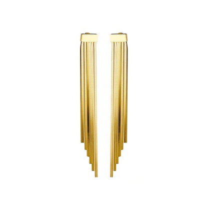 Baguette Beads Drop Earrings (Silver)